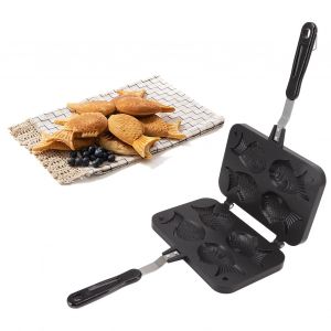Moule &Agrave; Taiyaki Antiadh&eacute;sif En Forme De Poisson, Double Plaque 16,5 X 22,5 Cm, Fonte D'aluminium Alimentaire Pour P&acirc;tisseries Remplies De Cr&egrave;me, Haricots Rouges, Fromage Ou Patate Douce - Neuf