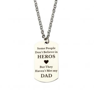 Collier Pendentif Carte De L'arm&eacute;e Unique En Acier Inoxydable Cadeau De F&ecirc;te Des P&egrave;res (Couleur Acier) - Neuf