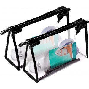 KALANKA-2 PCS Trousse de Toilette Transparente, 24&times;16.5cm, Kit de Voyage pour l'Avion, Sacs &agrave; Main avec Capacit&eacute; de 1 Litre pour Liquides en Conformit&eacute; avec Les R&egrave;glements A&eacute;riens Internationaux - Neuf