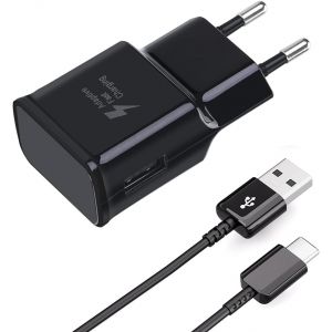 KALANKA-USB Chargeur avec 1,5m USB Typ-C Rapide Cable pour Samsung Galaxy A15 A14 A13 A05s A04s A54 A53 A52s A42 A34 A33 A23 S8 S8+ S9 Plus S10 S10e, M53 M33 M23 M13, Adaptateur Secteur Chargeur Rapi - Neuf