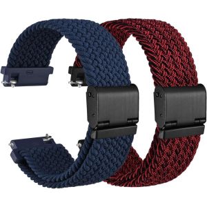 Kal-2 Paquets Bracelets Montre En Nylon Tress&eacute; Pour Homme Et Femme, Lib&eacute;ration Rapide, Compatible Cosse De Montre 18mm 20mm 22mm 24mm - Neuf