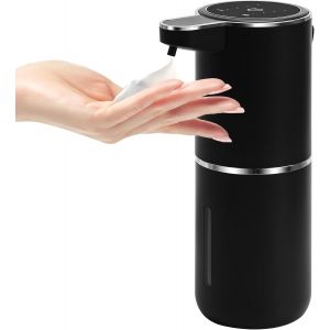 KAL-Distributeur De Savon Automatique, Gamme De Distributeurs De Savon Rechargeables Avec Capteur De Mouvement, Fixation Murale 380 Ml Distributeur De Savon Mousse No Touch 4 Niveaux Réglables Par Us - Neuf