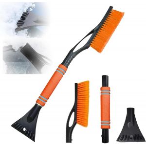 (Orange) Grattoir &agrave; glace et brosse &agrave; neige 2 en 1, brosse &agrave; neige pour voiture, grattoir &agrave; glace pour voiture, brosse &agrave; neige amovible, brosse &agrave; neige, - Neuf