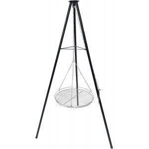 Ulteronixshop-Grille de barbecue avec grille, espacement des barres, tourbillons de corde, tr&eacute;pied t&eacute;lescopique, support de barbecue, cuisson en plein air, kit de tr&eacute;pied pliable, feu de camp, grande - Neuf