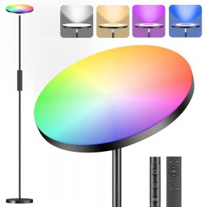 Subzonal-Lampadaire Led Dimmable, 42w/4000lm Lampadaire Sur Pied Salon Avec Liseuse Lampe Mit 2700-6500k Intensit&eacute; Variable En Continu, T&eacute;l&eacute;commande Et Contr&ocirc;le Tactile (36w Rgb) - Neuf