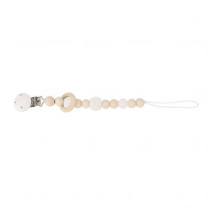 Attache-Tetine En Bois Pour Bebe, Perles Colorees En Forme De Perles Pour Enfants (Blanc) - Neuf
