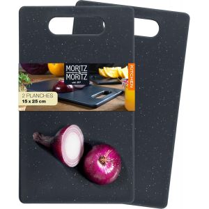 Eryi-2x Planche A Decouper Plastique Noire - 25 X 15 Cm U2013 Planche A Decouper Granit - Planche À Découper Plastique - Planches À Découper Cuisine - Planche Decouper Professionnelle - Neuf