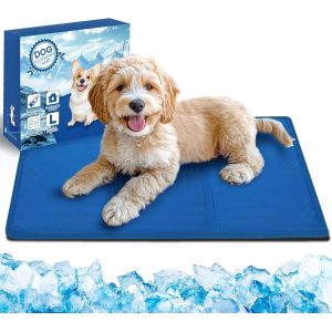 Grand Tapis Rafraîchissant Pour Chien 90 X 50 Cm, Durable, Non Toxique, Gel Frais Pour Chiens, Prise En Main Durable, Pas Besoin D'eau Ou D'électricité, Indispensable Pour L'été Chaud Pour - Neuf