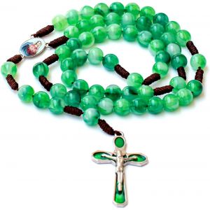 Trahoo-Chapelet De Prière En Perles Vertes - Collier Et Bracelet En Forme De Croix Pour Première Communion, Baptême, Cadeaux Pour Filles, Garçons Et Femmes, M, Plastique, Pas De Gemme - Neuf