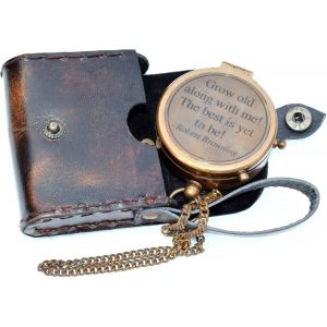 Boussole Magn&eacute;tique Directionnelle Vintage Antique Avec Citation C&eacute;l&egrave;bre Des &Eacute;critures Grav&eacute;es Cadeau De Bapt&ecirc;me Avec &Eacute;tui En Cuir Ou &Eacute;tui En Bois Pour Vos Proches, Fils, P&egrave;re, Amour, Partenaire, - Neuf