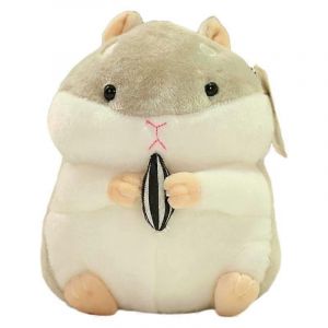 Porte-clés en peluche mignon hamster, petite souris, pendentif, poupée, cadeau pour fille-gris - Neuf