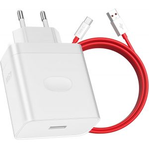 JGD-45W SUPERVOOC Chargeur Rapide avec 6A C&acirc;ble USB C 1M pour OnePlus 10 9 Pro Nord CE 2 Lite,Chargeur Rapide VOOC Charge avec C&acirc;ble USB Type-C pour Oppo Find X5 X3/2 Neo/Reno10/8/7 Pro,realme GT Neo - Neuf