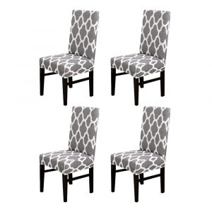 Housses de chaises de salle &agrave; manger &eacute;lastiques, lot de 4, extensibles, pour usage domestique - Neuf
