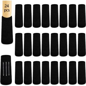 Protection Pied De Chaise 24 Pièces,Table Couvre Meuble Couvertures Casquettes Pieds Tampons Plancher Protège En Feutre,Pour Sols En Bois Dur Et Carrelage,Sans Bruit (Noir) - Neuf