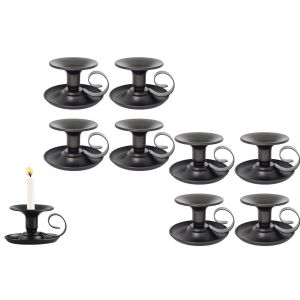 Lot de 8 bougeoirs coniques en fer noir pour Thanksgiving et No&euml;l - Neuf