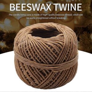3 Rouleaux (1mm X 200ft) M&egrave;che Organique M&egrave;che De Bougie Avec Rev&ecirc;tement Naturel De Cire D'abeille Pour La Fabrication Et L&iquest;&Eacute;clairage De Bougies - Neuf