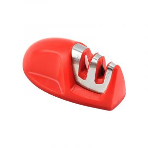 Aiguiseur De Cuisine(Rouge) Professionnel 2 En 1 Manuel Aiguiseur Pour Couteaux En Acier Inoxydable Et Céramique De Toutes Tailles,Base Anti-Dérapante Noir - Neuf