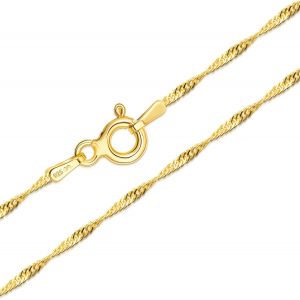 Kal-Chaîne En Argent Sterling 925 Massif Pour Femme Et Homme | Chaîne Fine Et Délicate U2013 Maille Carrée Gourmette Singapour Perlée Serpent Trombone 40/45/50/55/60 Cm - Neuf