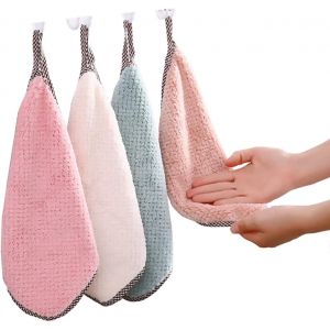 Serviettes De Cuisine, Set De 4, Serviettes De Bain, Machine, Eco-Friendly, Ultra Absorbant, Réversible Pour De Multiples Utilisations - Neuf