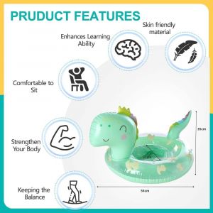 Bou&eacute;e De Natation Gonflable Verte Avec Si&egrave;ge De S&eacute;curit&eacute;, Jouet De Natation Pour Nouveau-N&eacute;, Bou&eacute;e Gonflable, Si&egrave;ge De Piscine Pour B&eacute;b&eacute; De 6 &Agrave; 36 Mois - Neuf