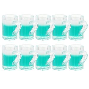 Lot de 10 mini chopes &agrave; bi&egrave;re pour d&eacute;coration de maison de poup&eacute;e &iquest; Chopes &agrave; bi&egrave;re en r&eacute;sine r&eacute;alistes pour sc&egrave;nes miniatures et accessoires photo - Neuf