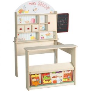 Marchande en Bois - ROBA - Minishop - Comptoir et Tableau - &Agrave; Partir de 3 Ans - Neuf