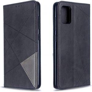 Mdy-Coque Pour Samsung Galaxy A51, Housse Portefeuille En Cuir Etui De Protection Avec Slim Tpu Silicone Bumper Antichoc Magnétique Flip Case, Porte Cartes Avec Fonction Support Cover (Noir) - Neuf