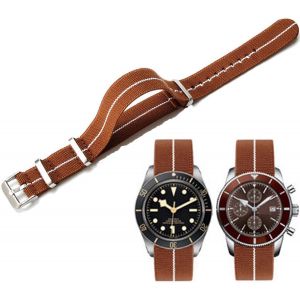 Elastic Nylon Watch Strap 18 Mm 20 Mm 22 Mm Nato Style Military Ballistic Navy Parachute Adjustable Nylon Braided Fabric Replacement Band For Men And Women.[U1273] - Neuf