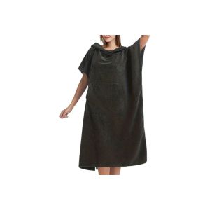 Peignoir De Plage &Agrave; Capuche &Agrave; S&eacute;chage Rapide - Noir - Neuf