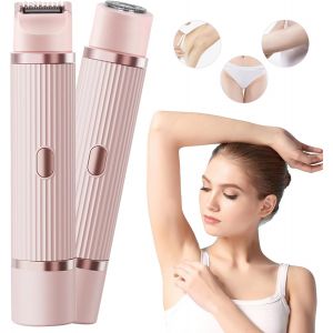 Rasoir &Eacute;lectrique &Agrave; Double T&ecirc;te Pour Femme, Rasoir &Eacute;lectrique 2 En 1 Pour Femme, Rasoir Intime Pour Femme, Tondeuse De Bikini &Eacute;tanche, &Eacute;pilateur Humide/Sec Indolore Pour Le Visage, Le Bikini, Les - Neuf