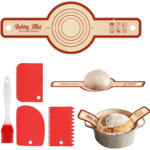 AYUHR-Tapis de Pain en Silicone pour Hollandais Tapis Patisserie pour Étaler La Pate Grande Tapis de Cuisson en Silicone Élingues a Pain avec Longues Poignées Tapis à Pain Réutilisable pour Four - Neuf