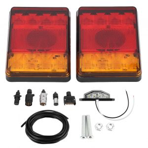 Feu Arriere Universel 8 Led Bicolore, Etanche Ip65, Pour Camions, Remorques, Camions, Vtt, 12 V - Neuf