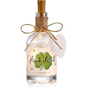 KAL-Bouteille Led Avec Inscription Bouteille De Vin Lumineuse Décorative Lumière Avec Liège Étiquette Cadeau En Kraft Pour Noël Anniversaire (Bonne Lumière Pour Toi) - Neuf