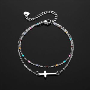 Bracelet Croix Couleur 2 Pi&egrave;ces - Neuf