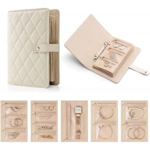 Pochette Rangement Bijoux Voyage, Jewelry Organizer Personalized, Petite Bo&icirc;te &Agrave; Bijoux Pour Femme, Cuir Imperm&eacute;able,Bo&icirc;te &Agrave; Bijoux Portable Avec 5 Sacs &Agrave; Bijoux,Cadeaux Pour Femmes Et Filles - Neuf