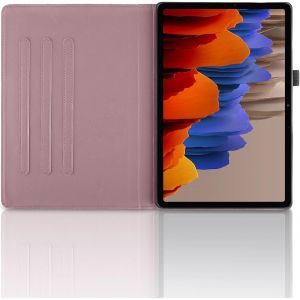 Tianyi-Coque Pour Samsung Tab S9/S8/S7 11"" 2020 Sm-X700/X706/T870/T875/T878 Pu Cuir 360&deg;Rotatif Multi-Angle Stand Flip Housse Vie Arbre Tablette Protection Case Pour Samsung Tab S9,Rose Gold - Neuf