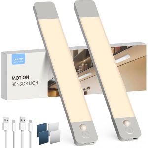 Ulteronixshop-Led Lampe Cuisine Meuble Avec Detecteur De Mouvement - 30cm 2200mah 4000k Dimmable & Rechargeable Lumi&egrave;res Para Placard Cuisine, Escalier, Le Couloir, Chambre | 2 Piezas - Neuf