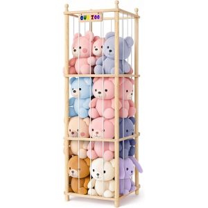 SUBZONAL-Rangement Peluche de Enfant, Range Peluche en Bois Gain de Place, 135 * 40 * 40CM Rangement Jouet Enfant pour Salle de Jeux, Chambre d'enfant, Chambre &agrave; Coucher, Salon - Neuf
