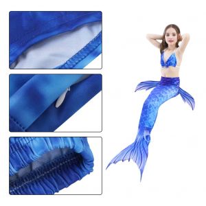 Maillot De Bain Trois Pieces Pour Enfants, Ensemble Bikini Queue De Poisson (130) - Neuf