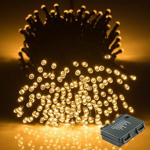 KAL-Guirlande Lumineuse Pile 40M 300Led Lumières De Noël Guirlande Led Extérieur Et Intérieur- 8 Mode Étanche Ip44 Pour Decoration Maison,Jardin, Mariage - Neuf