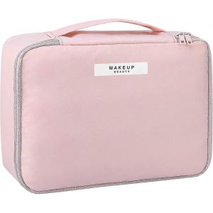 Trousse de maquillage Pocmimut Trousse à cosmétiques pour femmes Trousse de maquillage de voyage cosmétique Grande trousse de toilette de voyage pour filles Trousse de maquillage Sacs à pinceaux Trous - Neuf