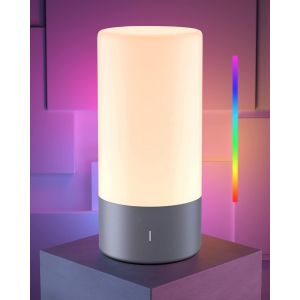 Led Lampe De Chevet Tactile Avec 3 Niveaux De Lumi&egrave;re Blanc Chaud Lampe De Table 256 Couleurs Rgb Poser, Intensit&eacute; Lampe Chevet Chambre Portable Pour Lire Smart Moderne Variable Veilleuse - Neuf