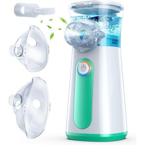 Nebulisateur Inhalateur Pour Enfants - Silencieuse Aerosol Medical, Le Taux D'atomisation Est R&eacute;glable N&eacute;buliseur Portable A&eacute;rosol Bebe 10ml Rechargeable Usb-C N&eacute;buliseur (Vert) - Neuf