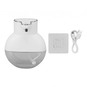 HJLIAN Distributeur de savon automatique sans contact, rechargeable, etanche IPX5, montage mural, a induction, 400 ml, gel blanc - Neuf