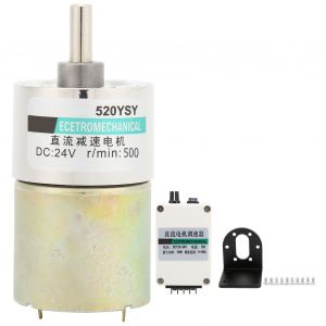 XYONG Moteur reducteur CC + support regulateur de vitesse reglable 24 V CW/CCW pour equipement de fabrication 500 tr/min - Neuf
