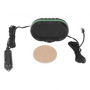 HJLIAN Thermometre, voltmetre, horloge, ecran LCD bicolore, horloge numerique multifonctionnelle pour voiture avec lumiere lumineuse 12-24 V, orange et vert - Neuf