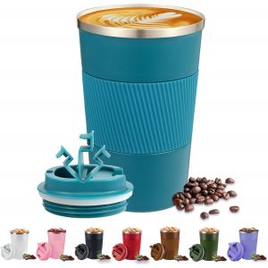 Sjzg-Tasse De Voyage 380/510 U2013 Tasse &Agrave; Caf&eacute; Isotherme R&eacute;utilisable Avec Couvercle Anti-Fuite, En Acier Inoxydable 304 U2013 Tasse &Agrave; Caf&eacute; Portable Pour Caf&eacute; Chaud Et Froid, Th&eacute;, Eau Et Boissons - Neuf