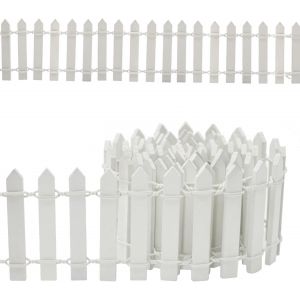 Mevronisshop-Cl&ocirc;ture De Jardin Miniature Cl&ocirc;ture En Bois,Cl&ocirc;ture Miniature Flexible,D&eacute;coration De Jardin Mini Cl&ocirc;ture Barri&egrave;re 100 X 5 Cm (Blanc) - Neuf