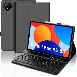Coque Clavier Pour Redmi Pad Se 8.7 Pouces 2024, Azerty Clavier Bluetooth Magnétique Détachable Pour Xiaomi Redmi Pad Se 8.7"", Noir - Neuf