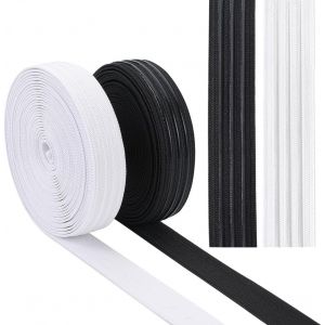 10yds 20mm Ruban Élastique Antidérapant 2 Couleurs 3 Lignes Bande Élastique En Silicon Caoutchouc Extensible Ceinture Élastique Pour Bricolage Couture De Vêtements Travaux Manuels[App8812292] - Neuf